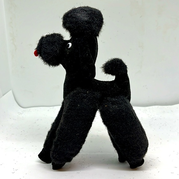 Vintage Other - Vintage Black Poodle Stuffed Dog with Movable Legs